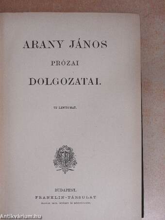 Arany János prózai dolgozatai