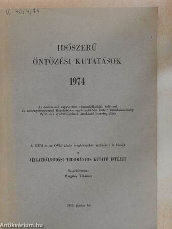 Időszerű öntözési kutatások 1974