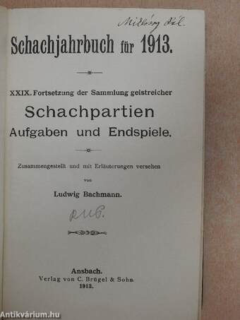 Schachjahrbuch für 1913.