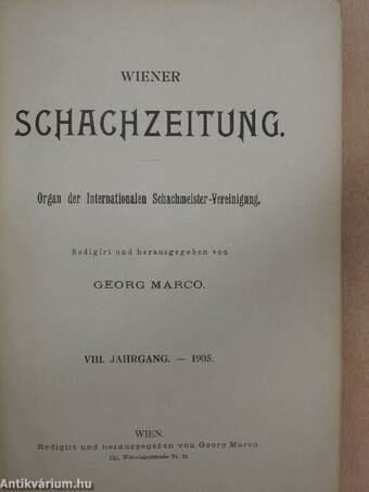 Wiener Schachzeitung 1905. januar-dezember