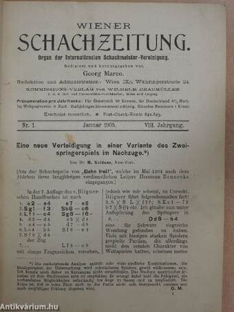 Wiener Schachzeitung 1905. januar-dezember