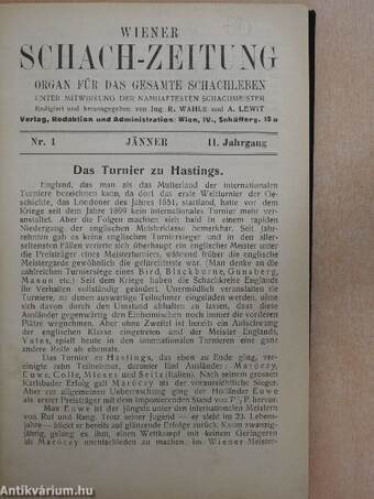 Wiener Schach-zeitung 1924. jänner-dezember