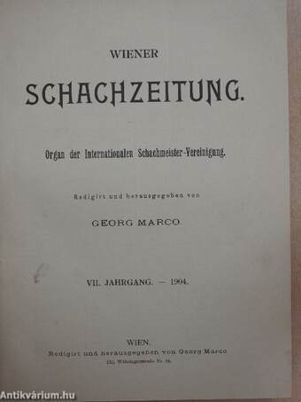 Wiener Schachzeitung 1904. januar-dezember