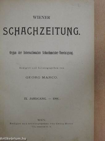 Wiener Schachzeitung 1906. januar-dezember