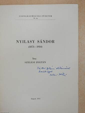 Nyilasy Sándor (dedikált példány)