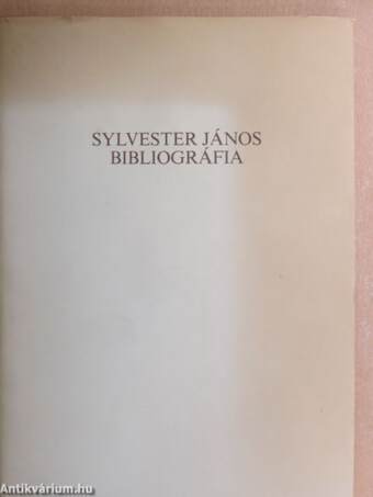 Sylvester János bibliográfiája