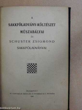 A sakkföladvány-költészet műszabályai és Schuster Zsigmond sakkföladványai