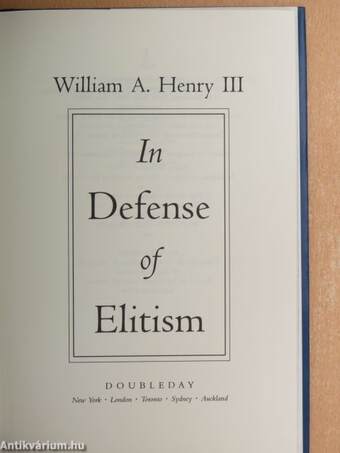 In Defense of Elitism