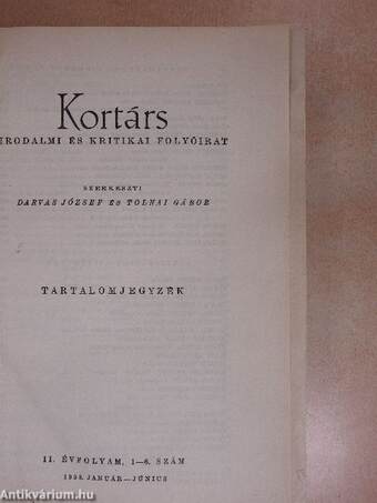 Kortárs 1958. január-december I-II.