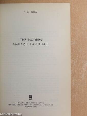 The Modern Amharic Language