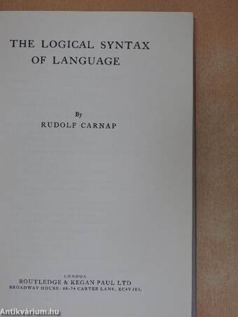 The Logical Syntax of Language