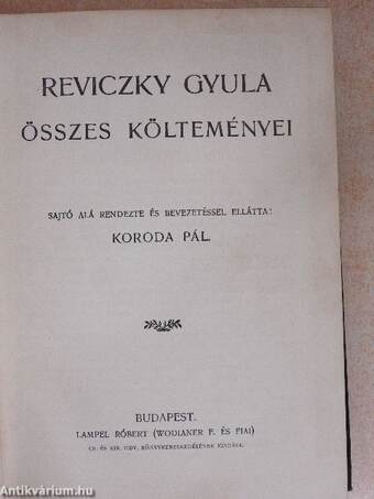 Reviczky Gyula összes költeményei