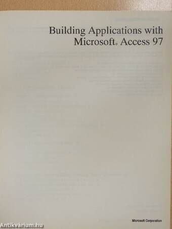 Building Applications with Microsoft Access 97