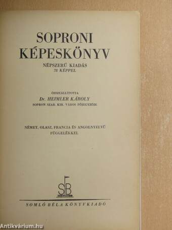 Soproni képeskönyv/Rövid vezető a soproni Liszt Ferenc Múzeum régészeti gyüjteményében