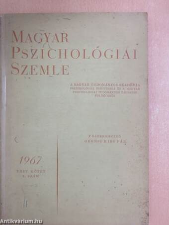 Magyar Pszichológiai Szemle 1967/1.