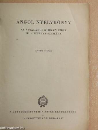 Angol nyelvkönyv III.