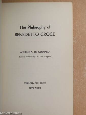 The Philosophy of Benedetto Croce