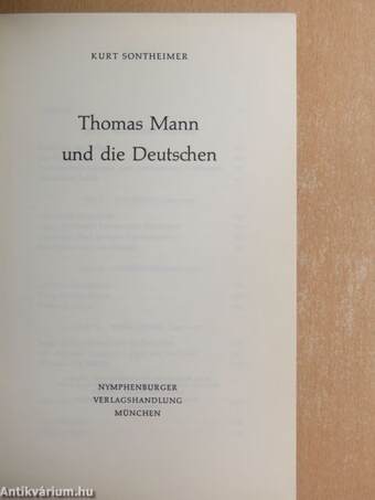 Thomas Mann und die Deutschen