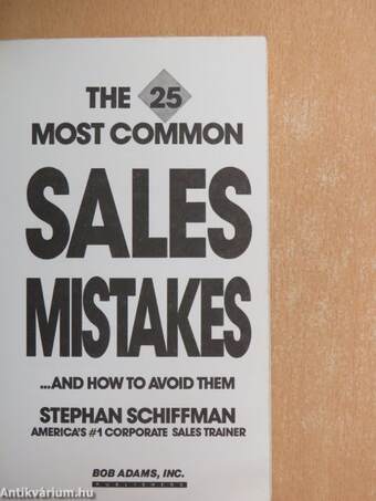 The 25 Most Common Sales Mistakes