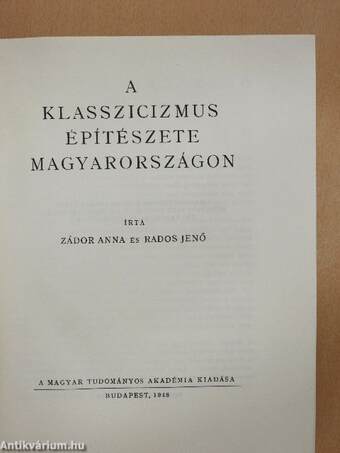 A klasszicizmus építészete Magyarországon