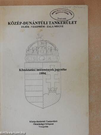 Közoktatási intézmények jegyzéke 1994.