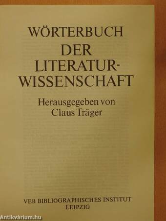 Wörterbuch der Literaturwissenschaft