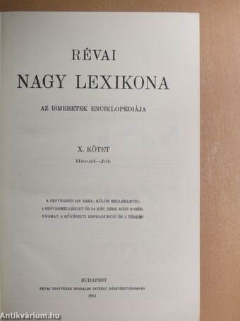 Révai nagy lexikona 10. (töredék)