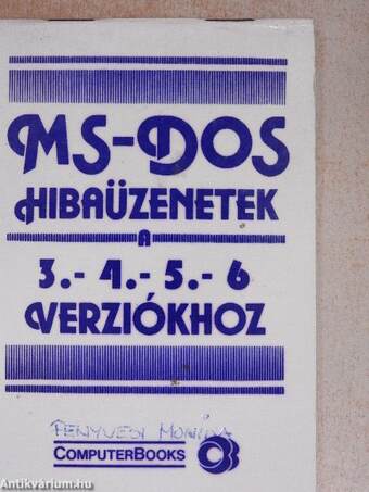 MS-DOS hibaüzenetek a 3.- 4.- 5.- 6 verziókhoz