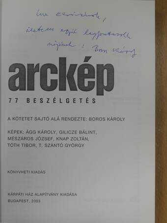 Arckép (dedikált példány)