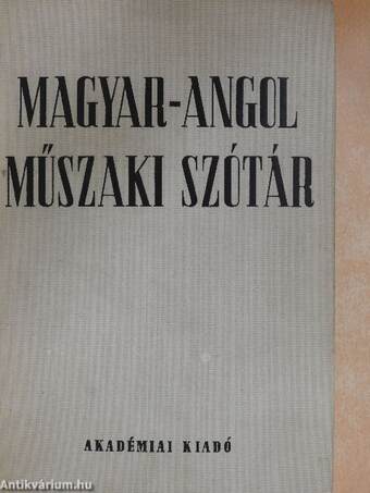 Magyar-angol műszaki szótár