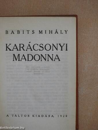 Karácsonyi Madonna/Pávatollak