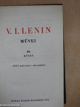 V. I. Lenin művei 19.