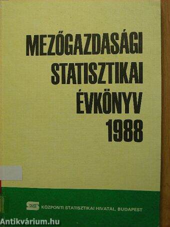 Mezőgazdasági Statisztikai Évkönyv 1988