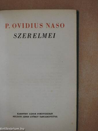 P. Ovidius Naso szerelmei