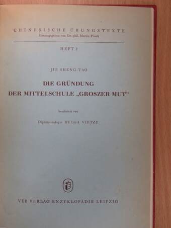 Fabeln Des Chinesischen Altertums in Moderner Sprache/Die Gründung der Mittelschule „Groszer Mut”/Pantherschädel