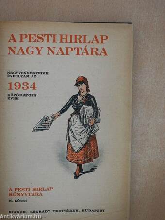 A Pesti Hirlap Nagy Naptára 1934.