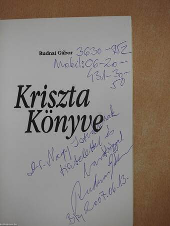 Kriszta Könyve (dedikált példány)