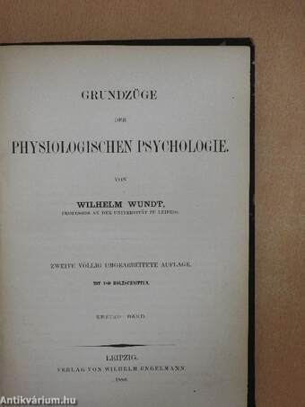 Grundzüge der Physiologischen Psychologie I.