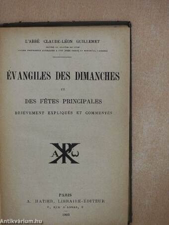 Évangiles des dimanches et des fetes principales