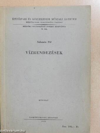 Vízrendezések I.