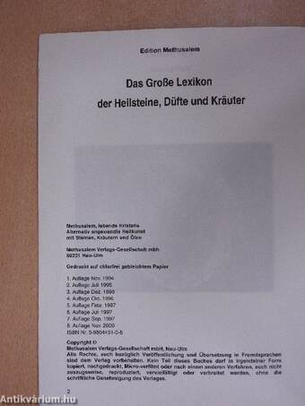 Das Große Lexikon der Heilsteine, Düfte und Kräuter