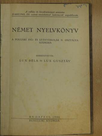 Német nyelvkönyv II.