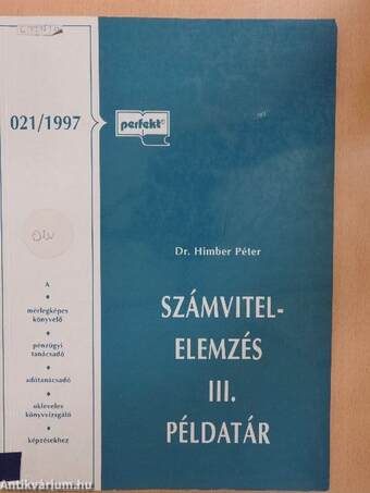 Számvitelelemzés III. Példatár