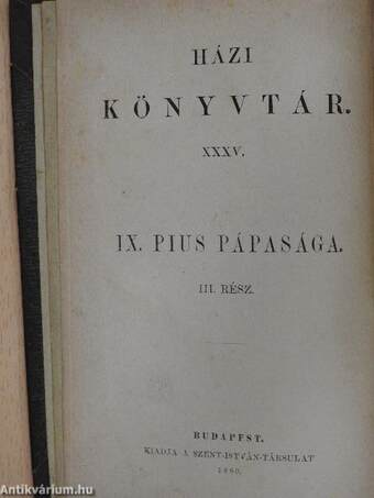 IX. Pius pápasága III. (töredék)