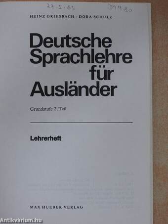 Deutsche Sprachlehre für Ausländer 2.