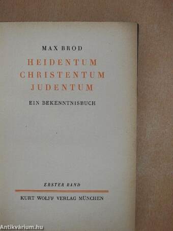 Heidentum Christentum Judentum I-II.