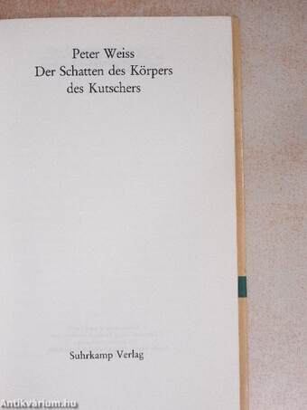 Der Schatten des Körpers des Kutschers