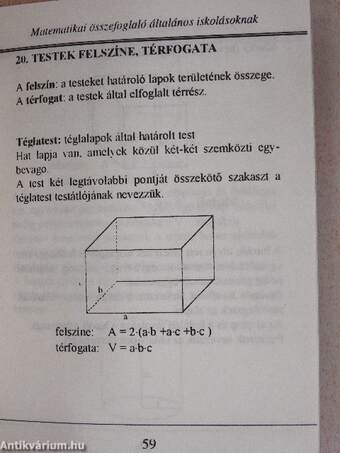 Matematikai összefoglaló általános iskolásoknak