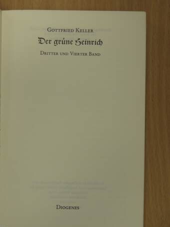 Der grüne Heinrich III/IV