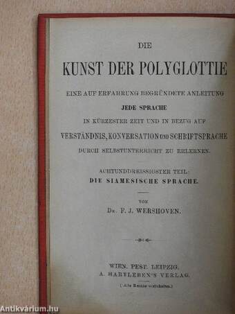 Lehr- und Lesebuch der Siamesischen Sprache und Deutsch-Siamesisches Wörterbuch